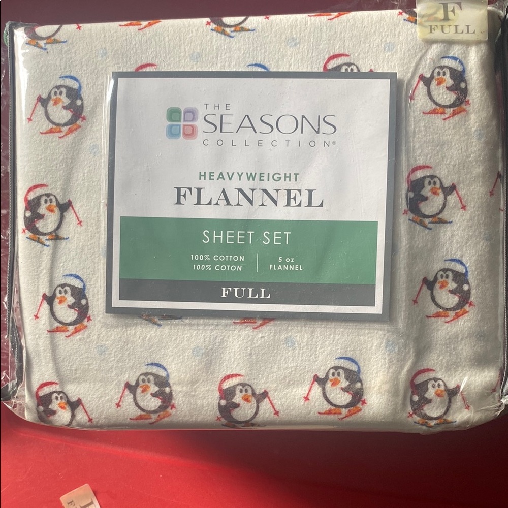 White Flannel Sheets with Cozy Winter Design